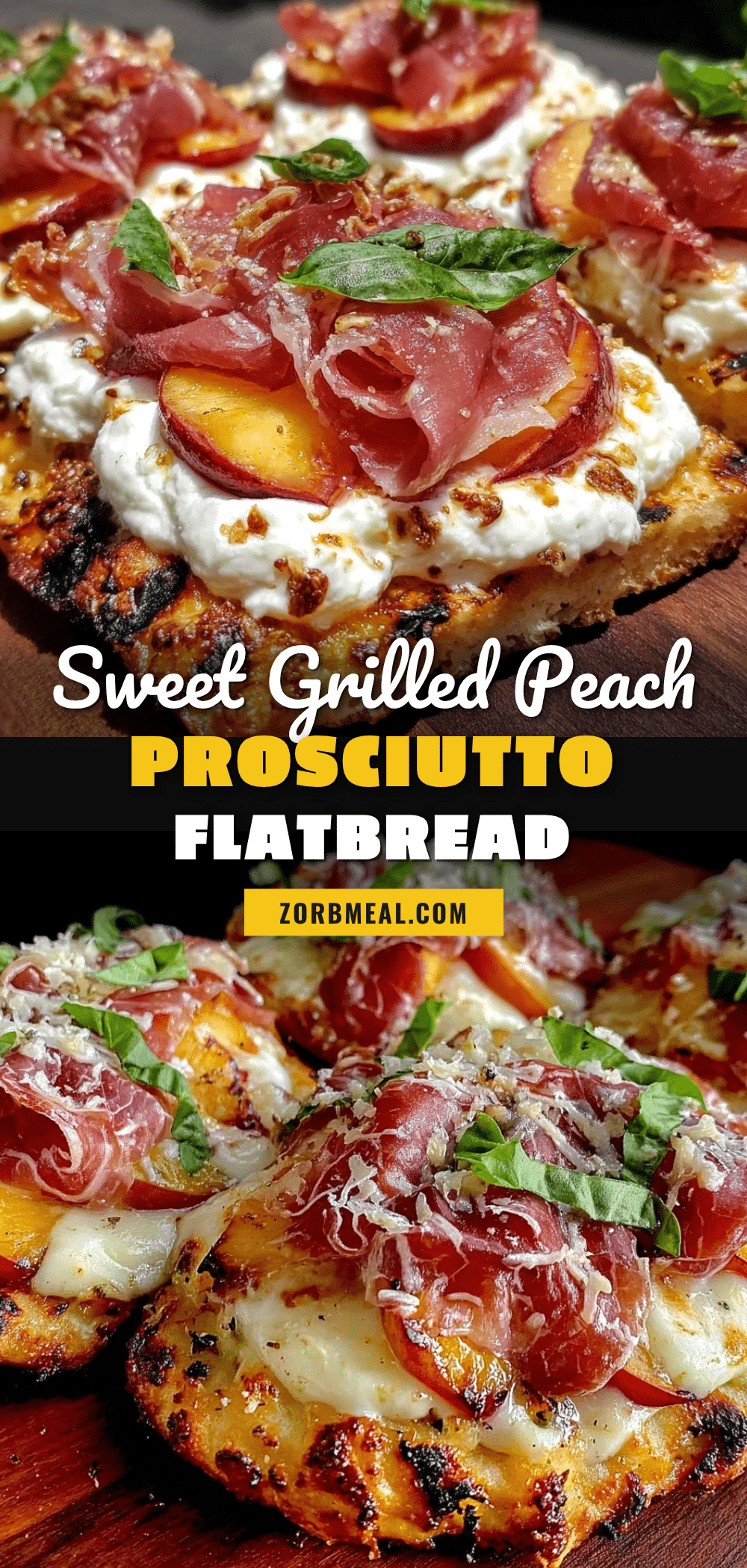 grilled peach and prosciutto flatbread pizza recipe