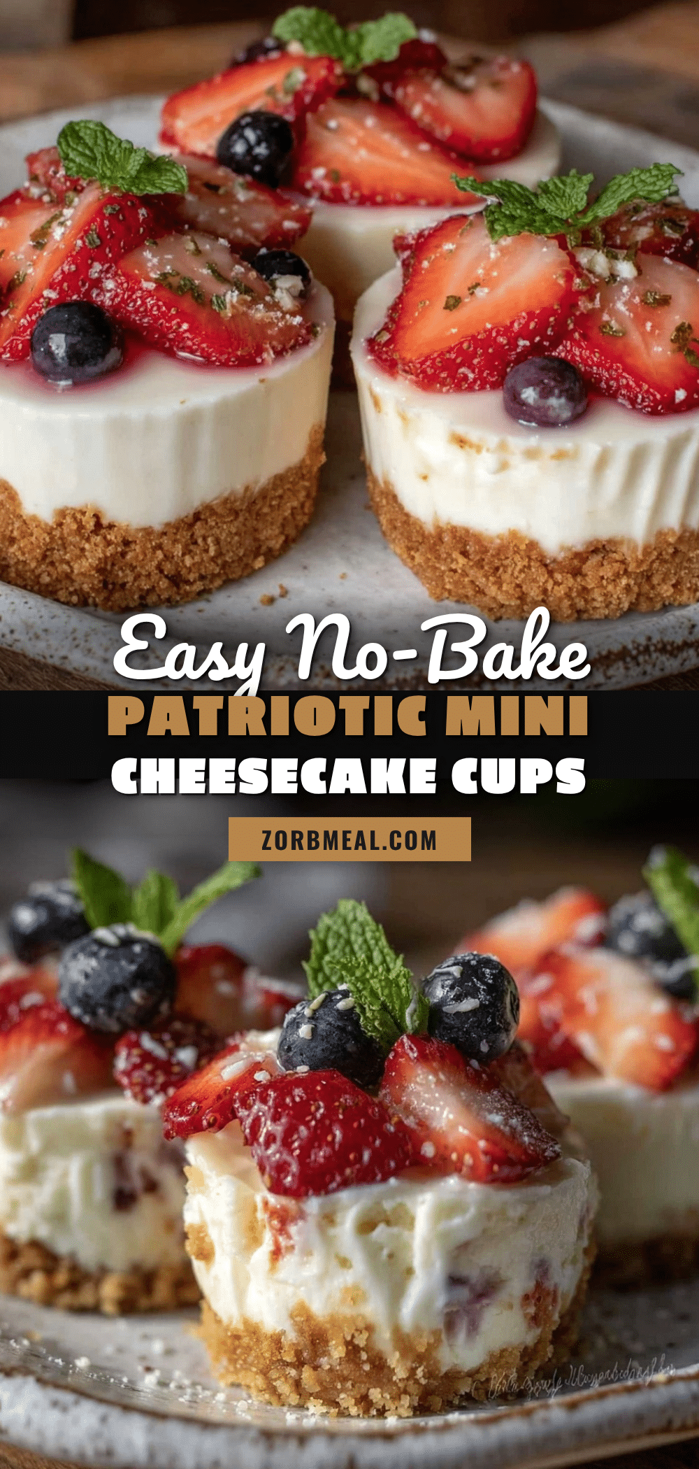 no bake patriotic mini cheesecake cups recipe