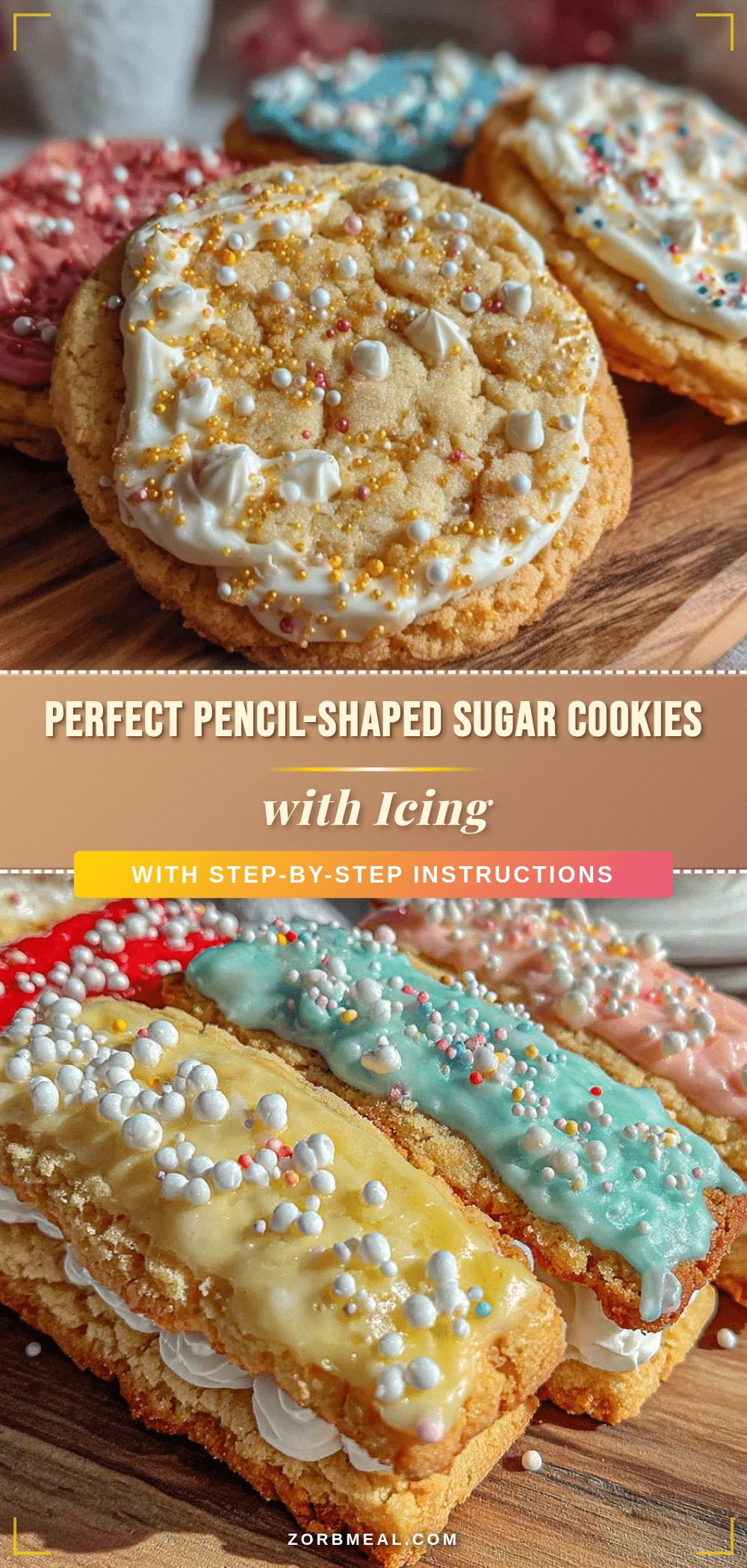 pencil-shaped sugar cookies recipe