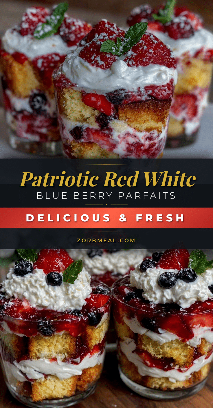 red white and blue berry trifle parfait recipe