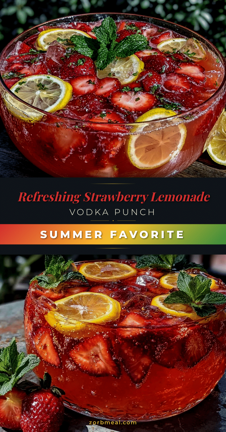 strawberry lemonade vodka punch bowl recipe