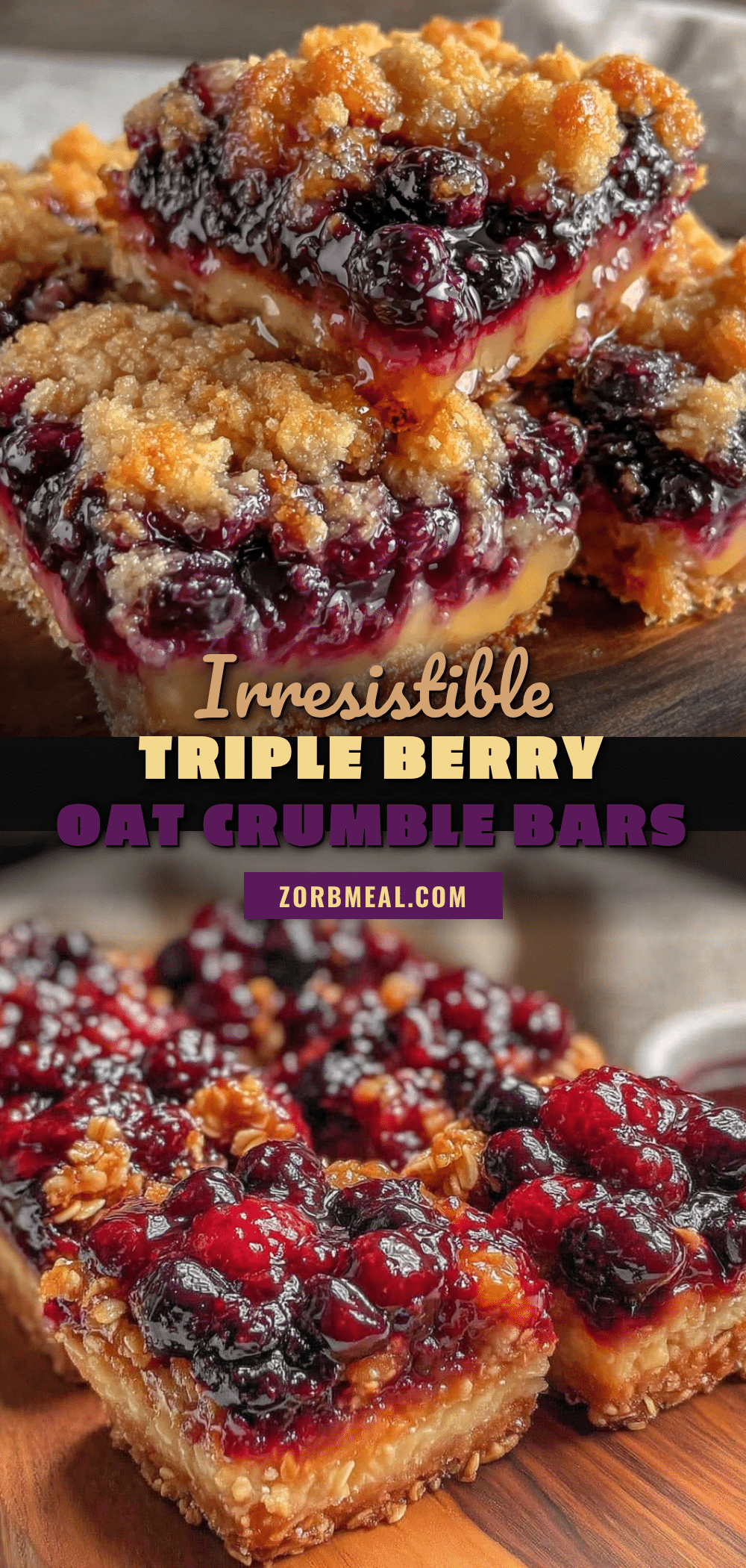 triple berry crumble bars recipe
