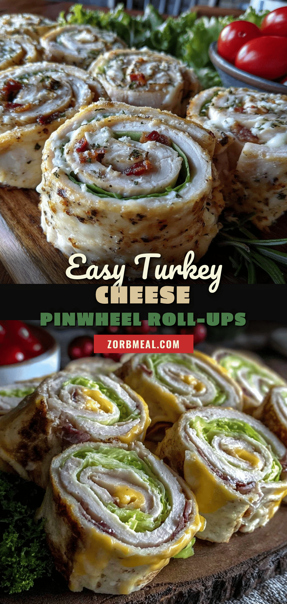 turkey cheese pinwheel roll-ups recipe