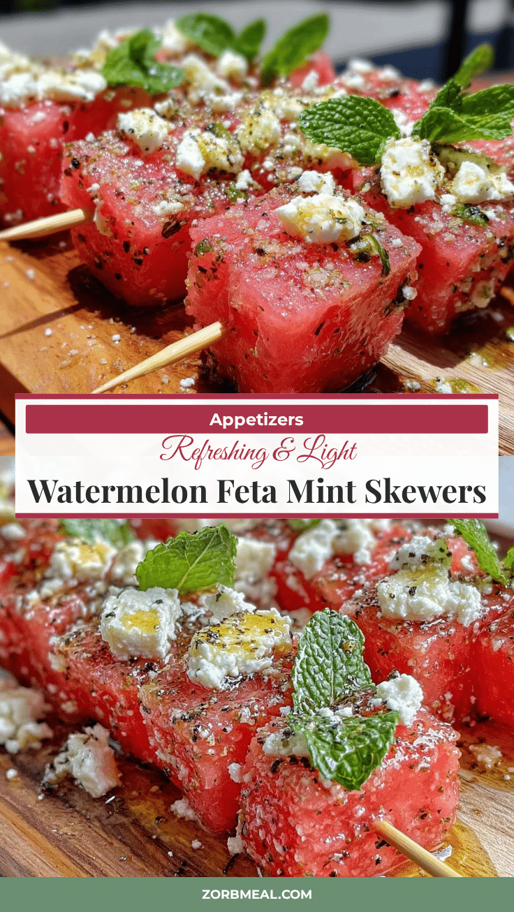 watermelon feta mint skewers recipe