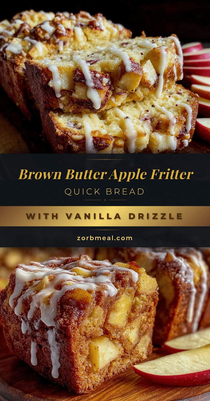 brown butter apple fritter quick bread recipe
