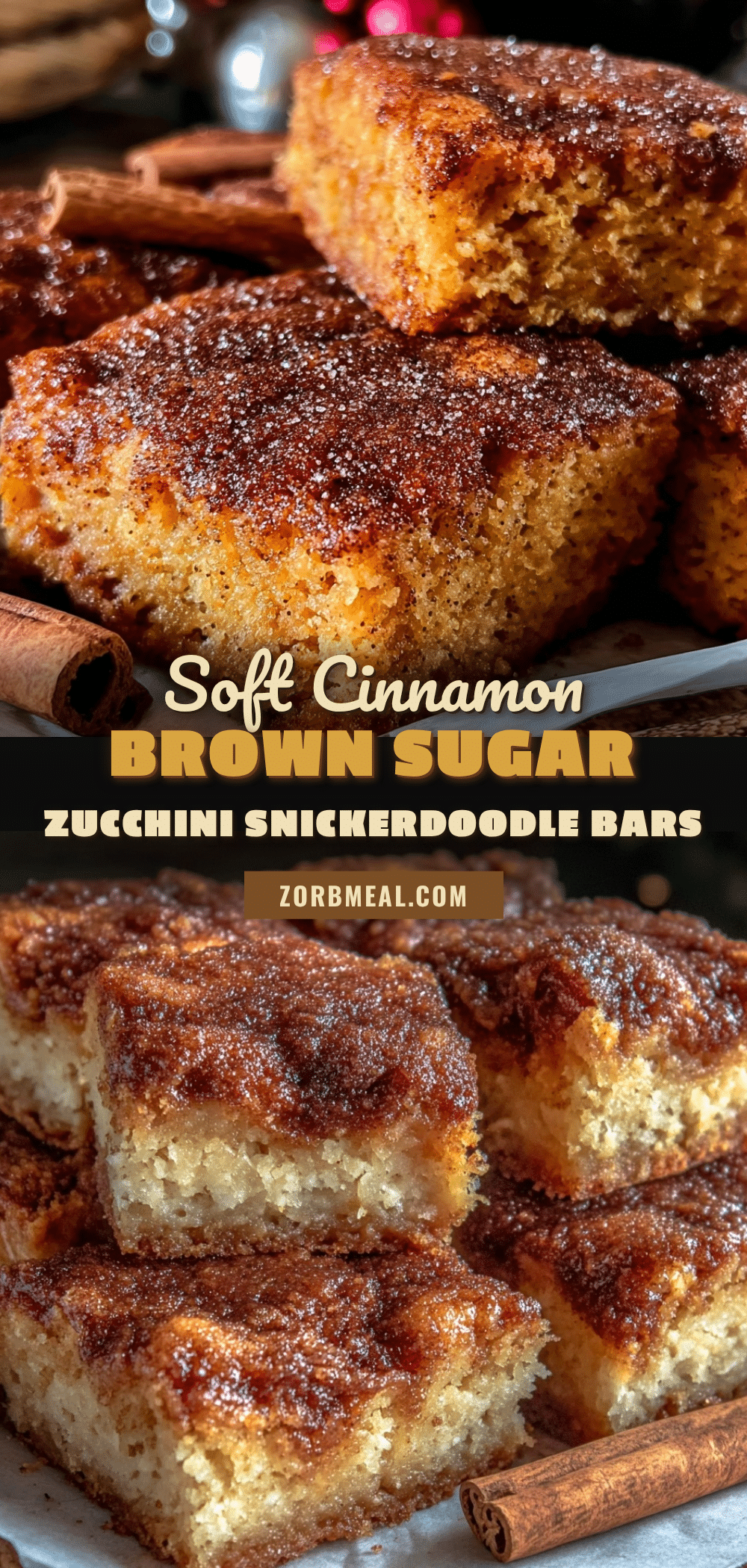 cinnamon brown sugar zucchini snickerdoodle bars recipe