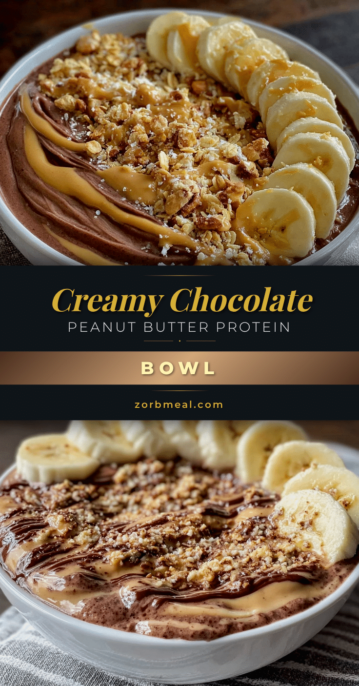 creamy chocolate peanut butter protein smoothie bowl recipe