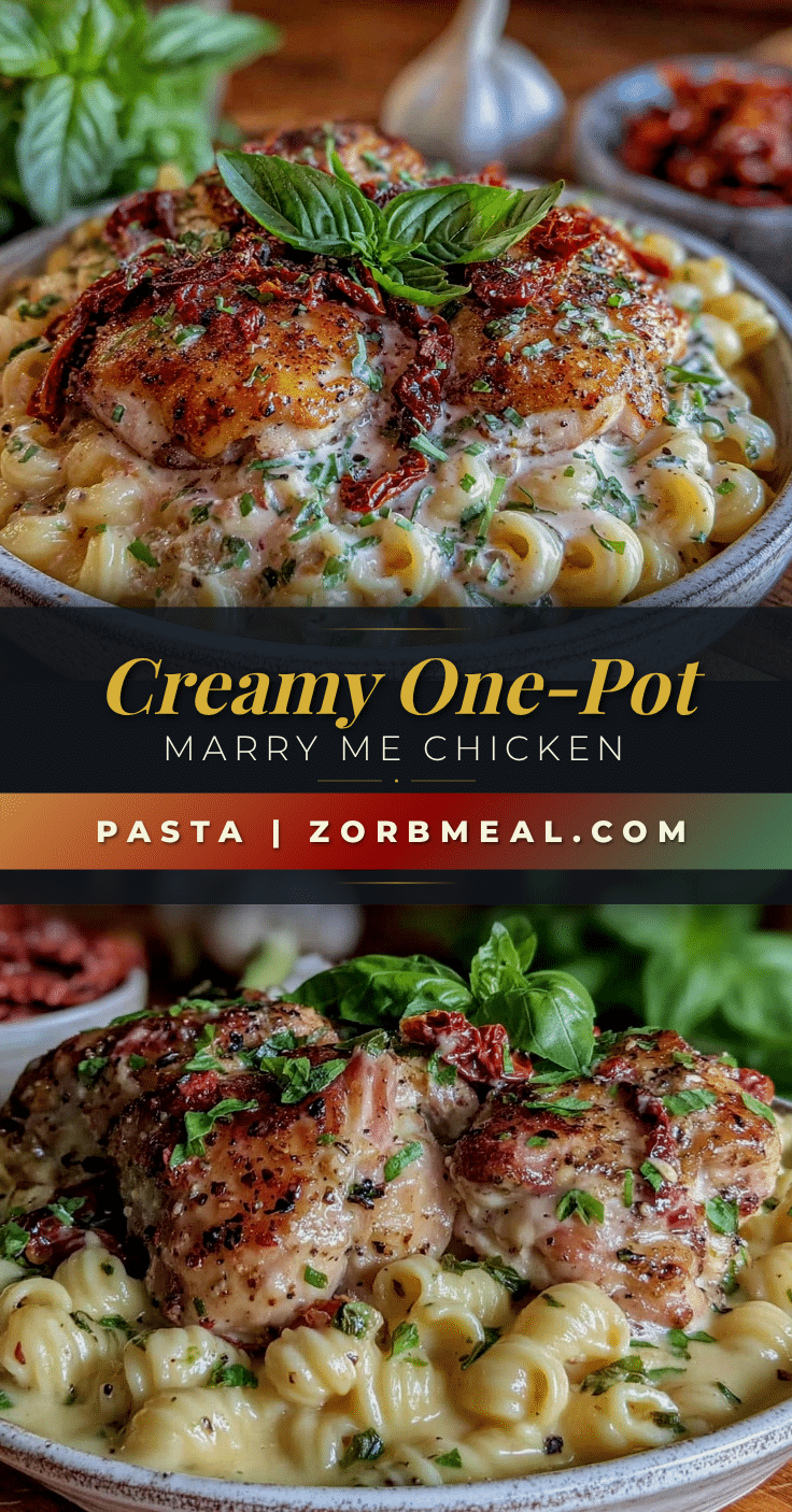 creamy one-pot marry me chicken pasta recipe