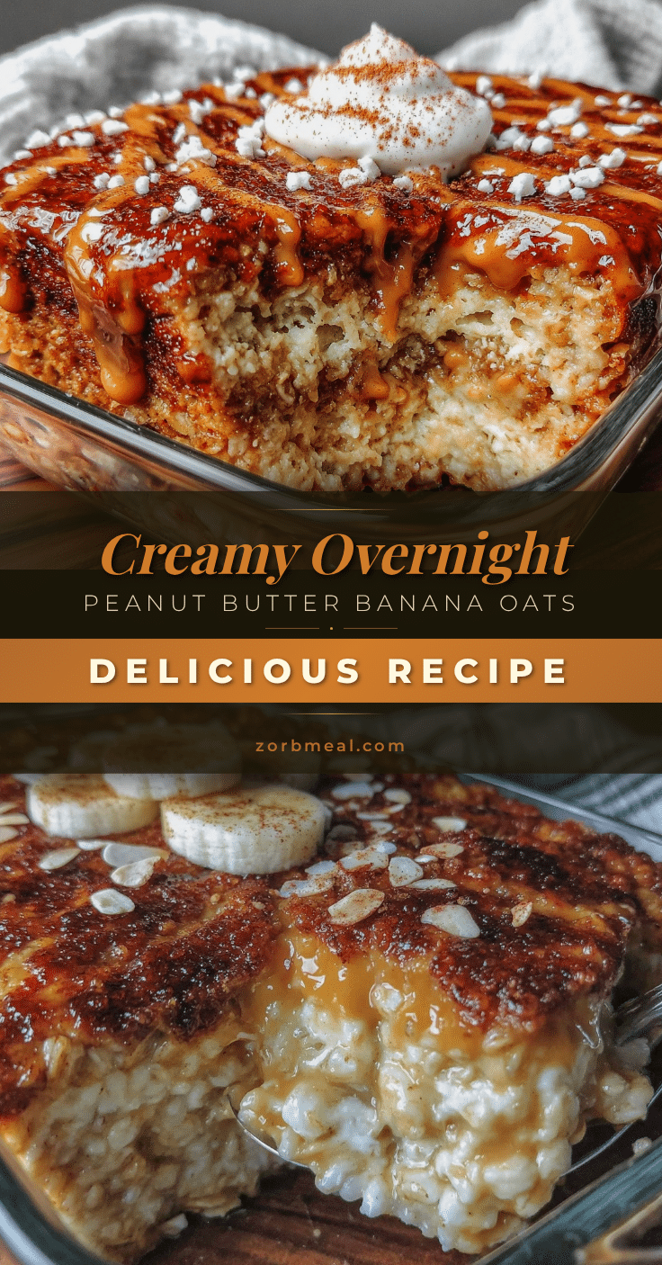 creamy overnight baked peanut butter and banana oats recipe