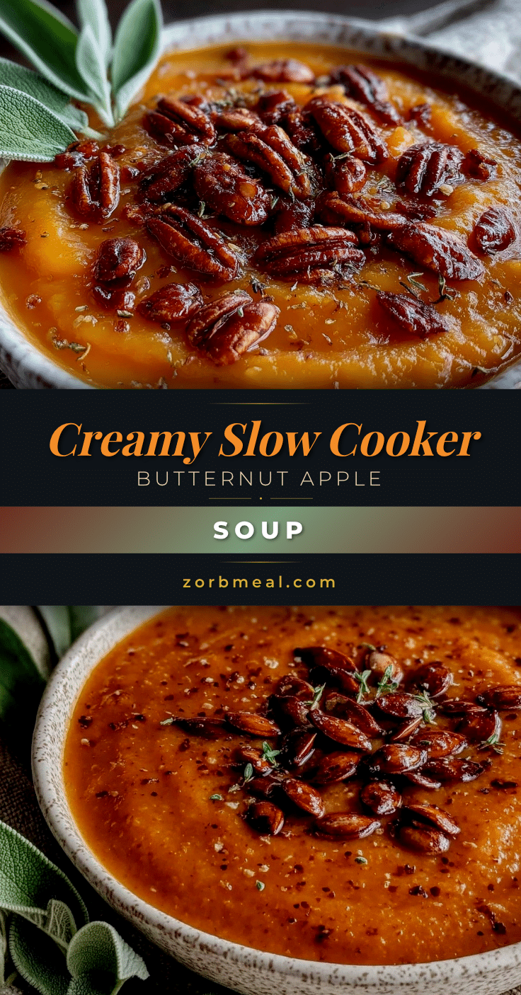 creamy slow cooker butternut squash apple soup recipe