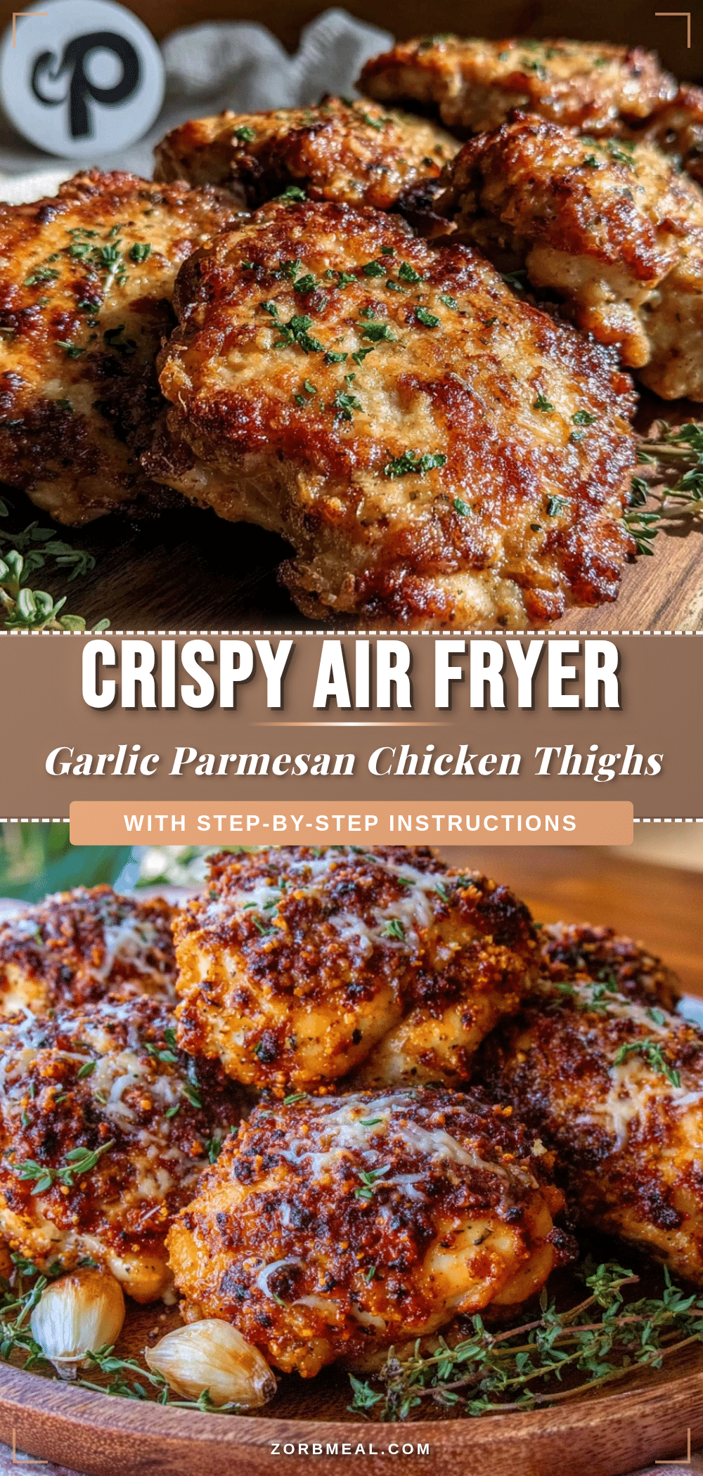 crispy air fryer garlic parmesan chicken thighs recipe
