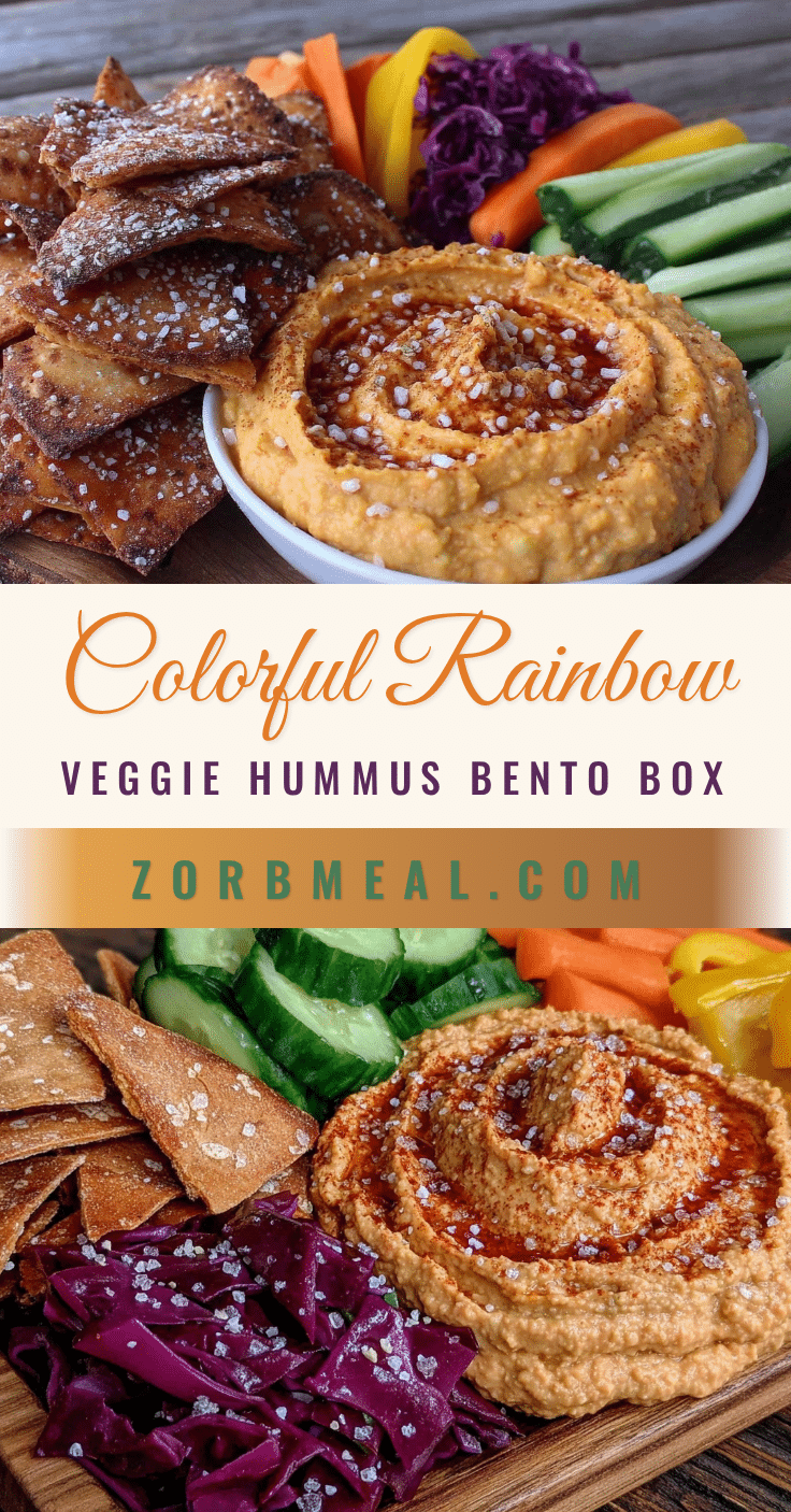 fresh rainbow veggie hummus bento box recipe