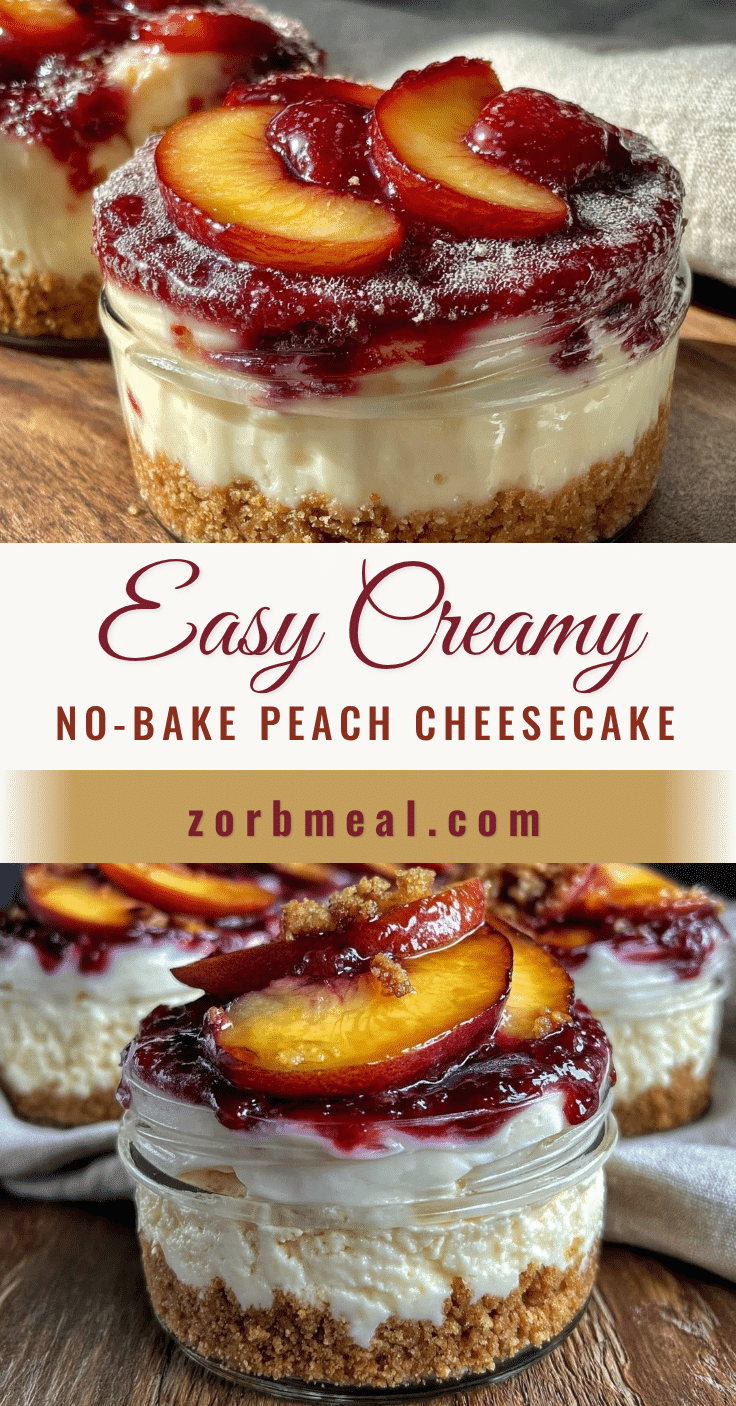 no bake peach cheesecake in a jar recipe