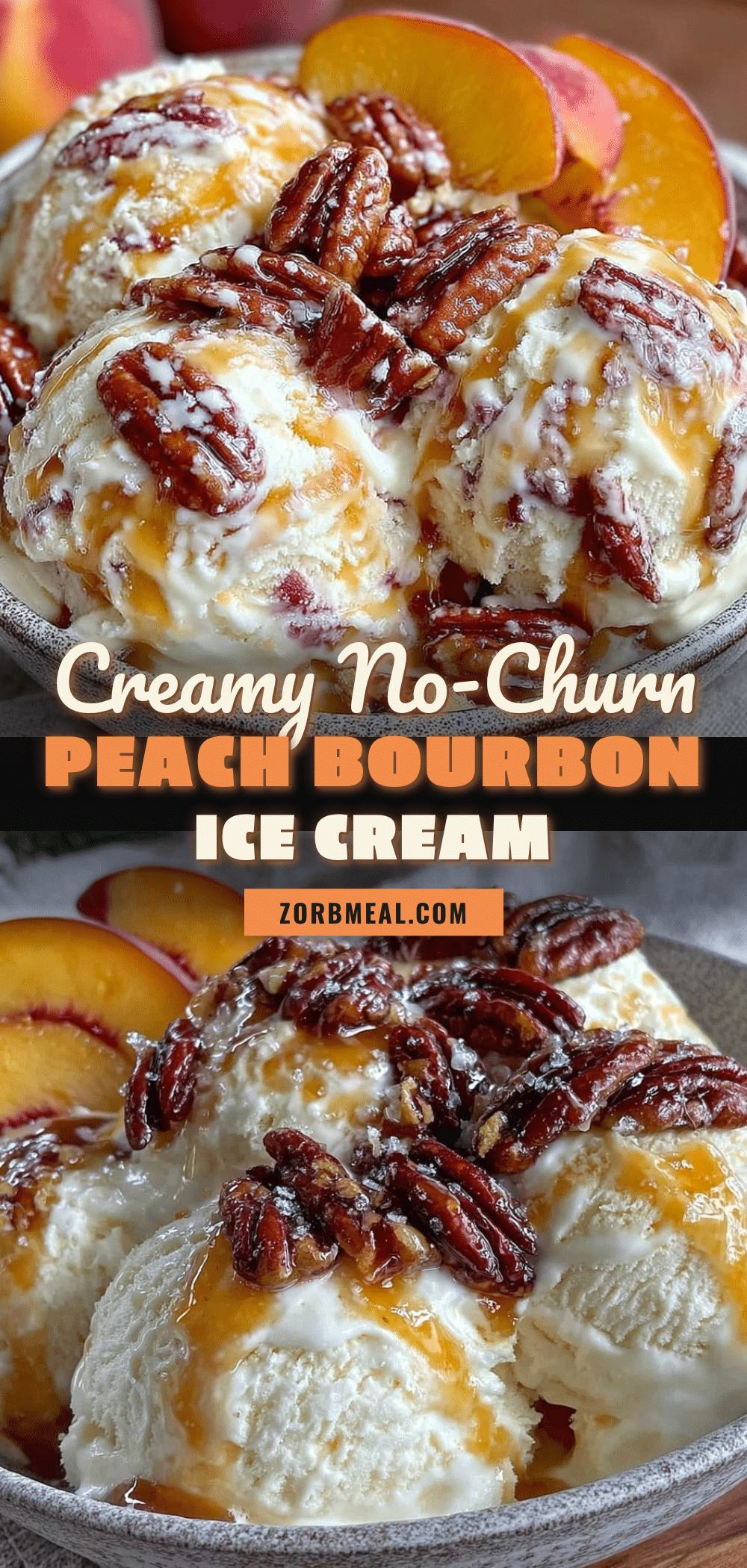 no-churn peach bourbon ice cream recipe