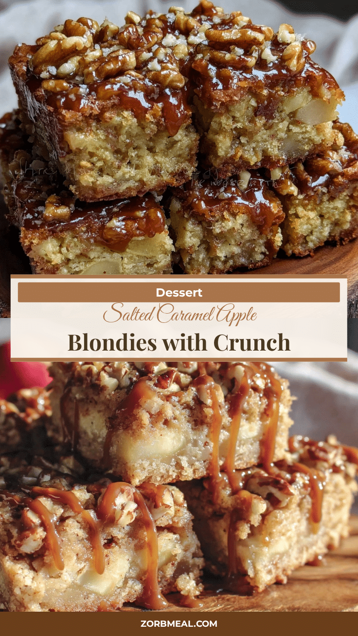 salted caramel apple blondie bars recipe