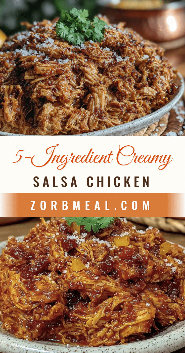 5-Ingredient Crockpot Salsa Chicken recipe