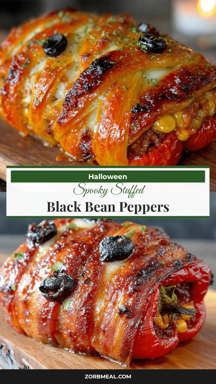black bean mummy-stuffed peppers recipe