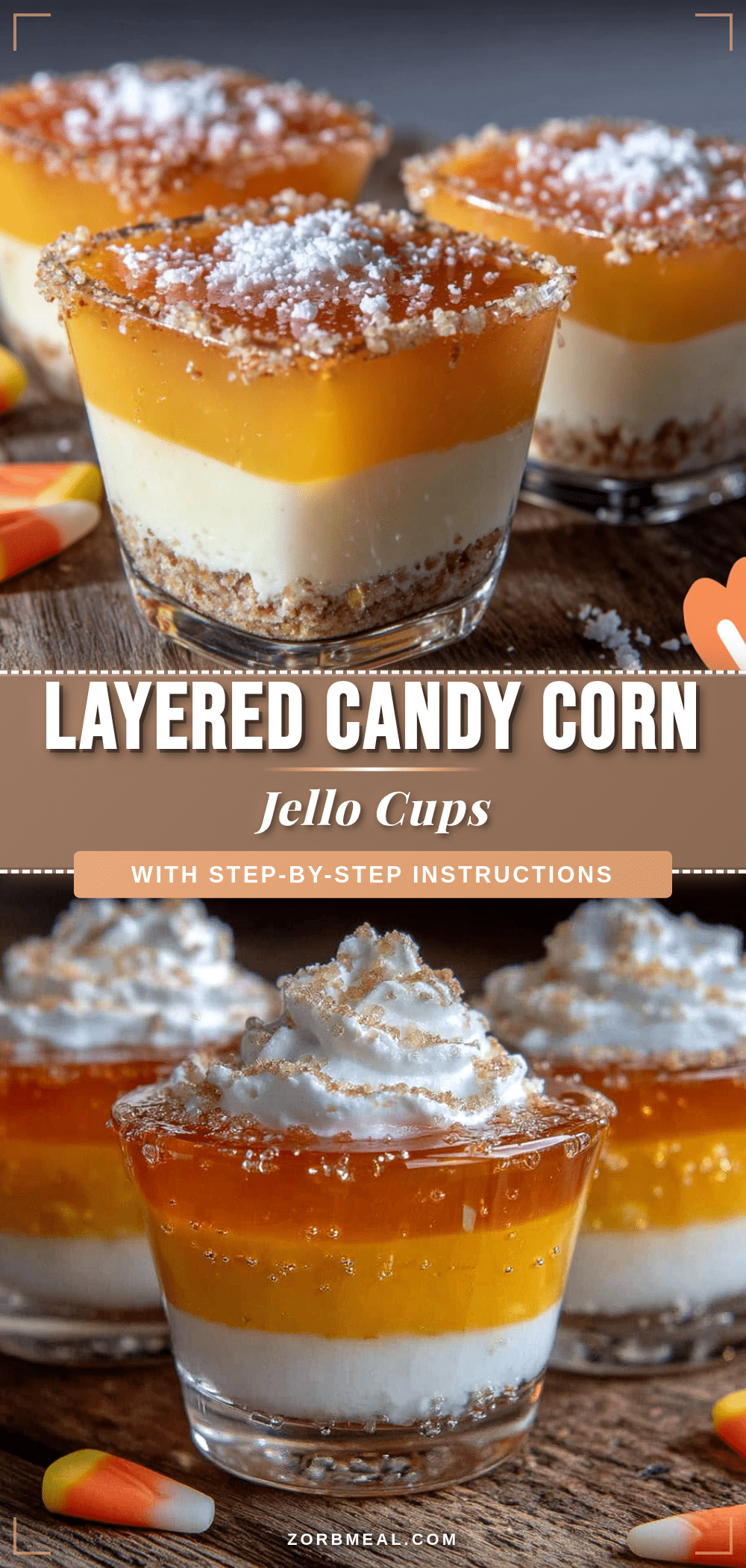 candy corn jello cups recipe