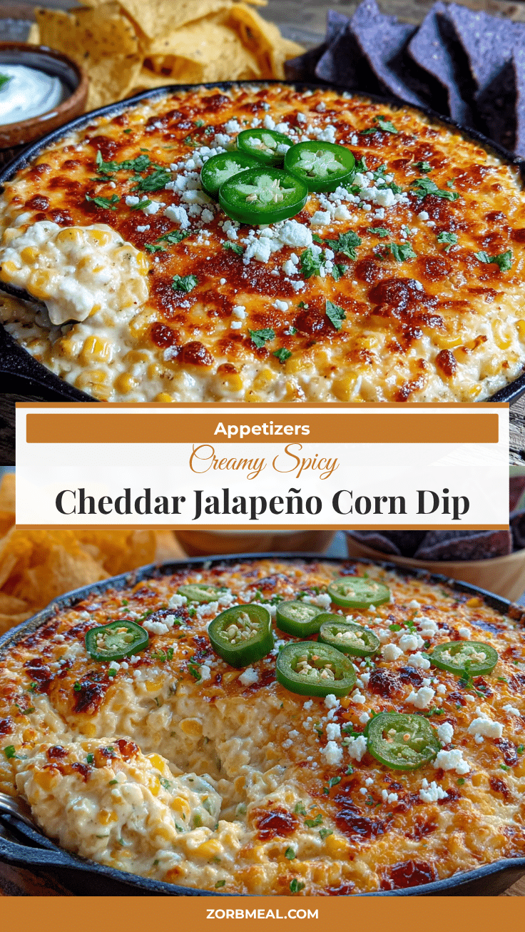 creamy cheddar jalapeño corn dip recipe