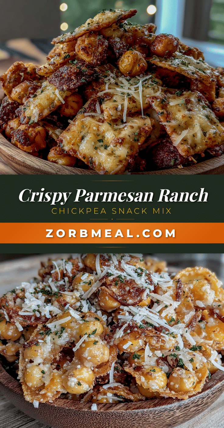 Crispy Parmesan Ranch Chickpea Snack Mix recipe
