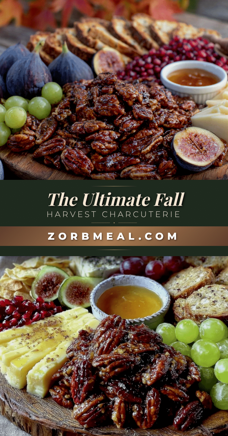 fall harvest charcuterie board with candied pecans recipe