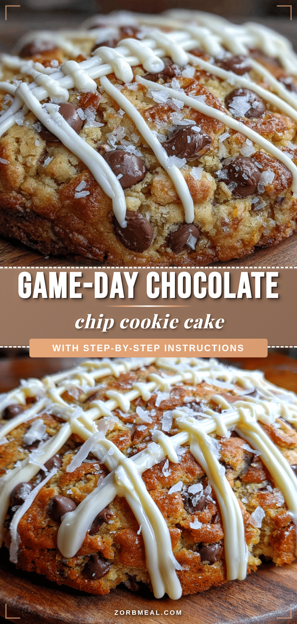 game day chocolate chip cookie cake recipe
