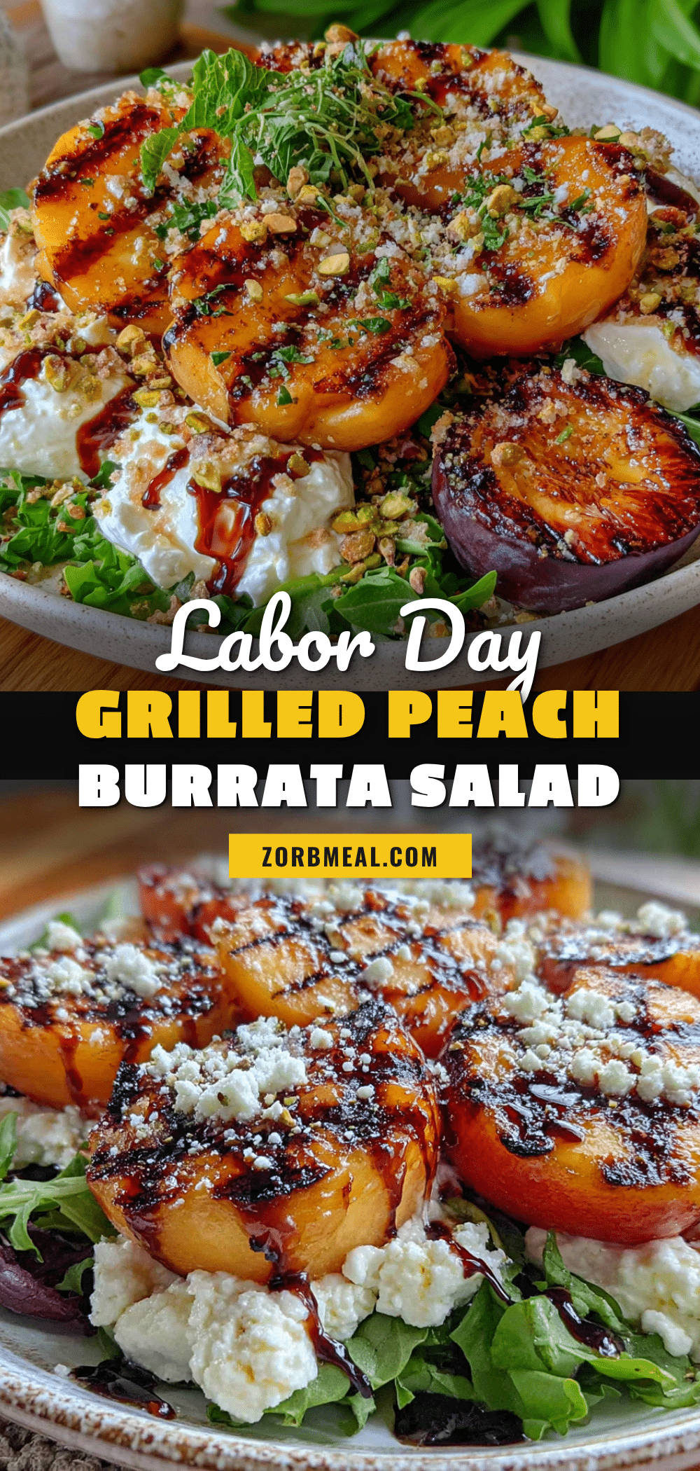 grilled peach burrata salad recipe