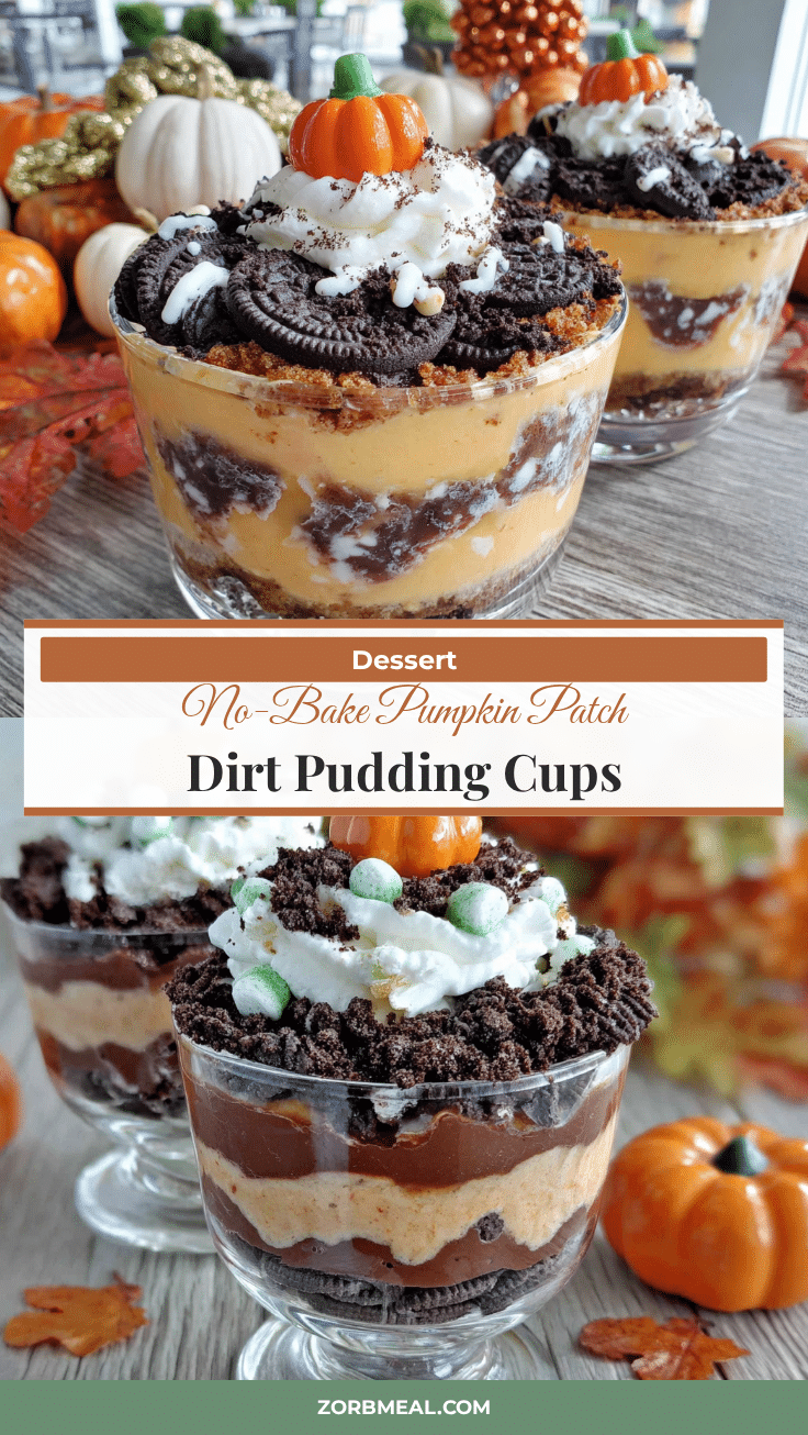 no-bake pumpkin dirt pudding cups recipe