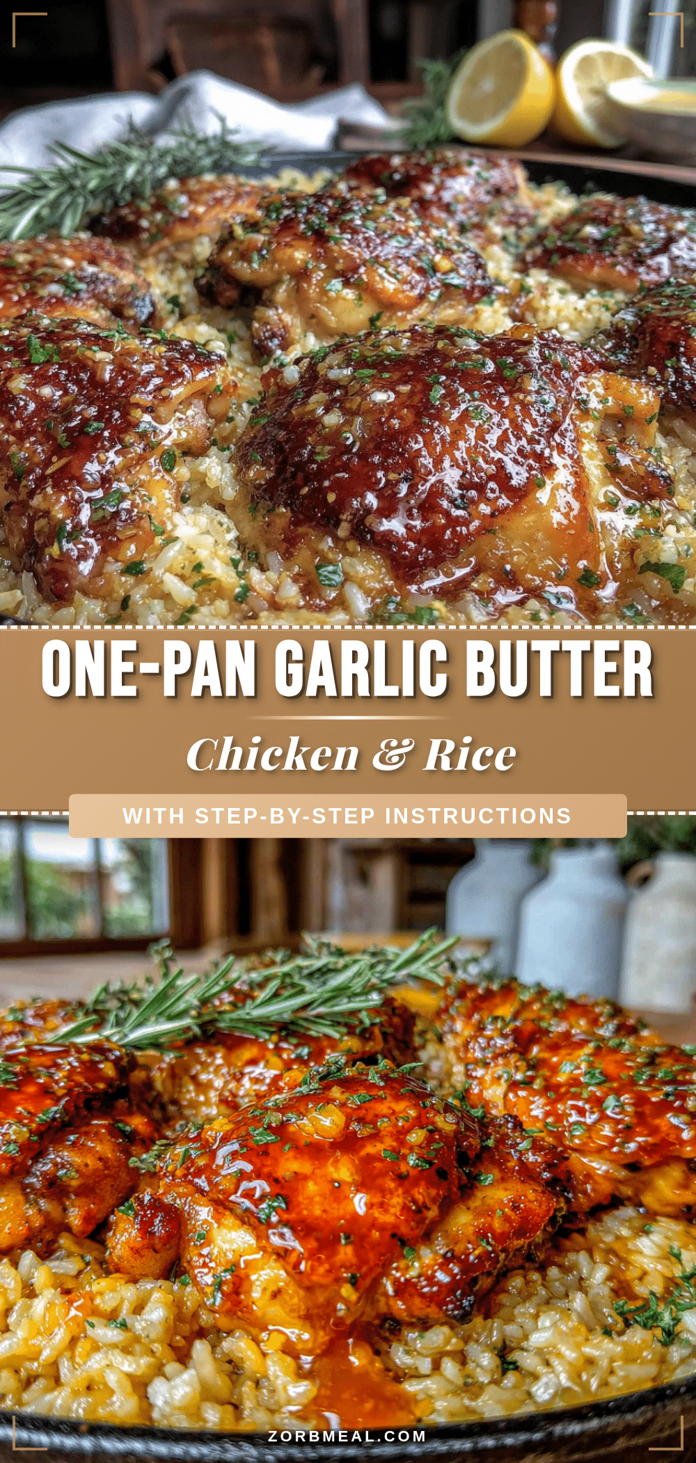 one-pan garlic butter chicken and rice recipe