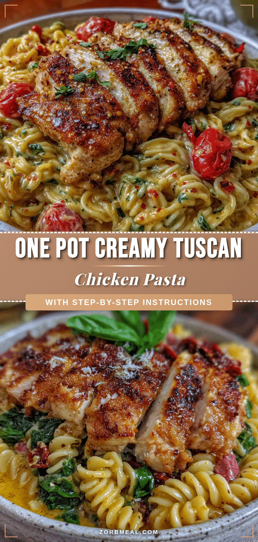 one pot creamy tuscan chicken pasta recipe