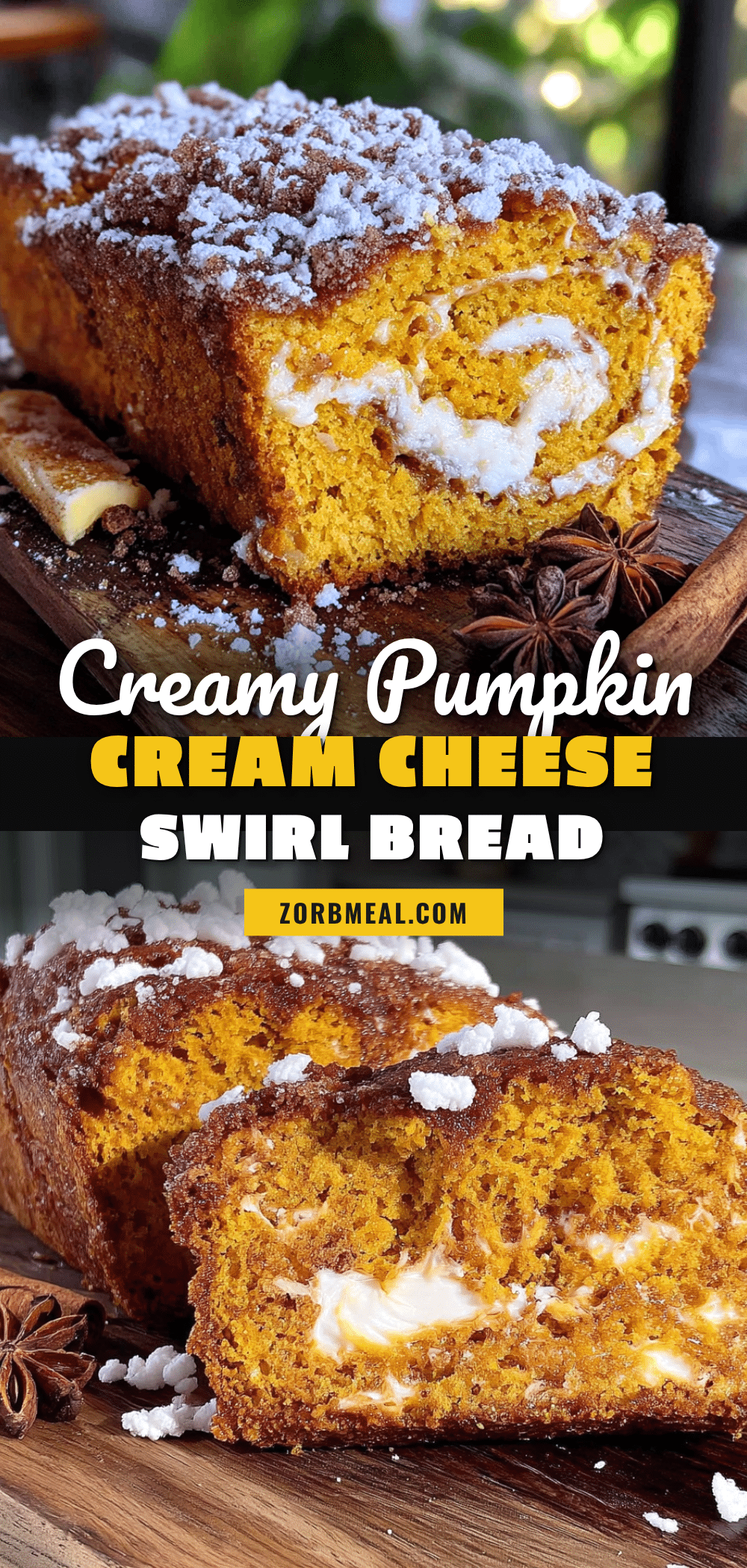 pumpkin cream cheese swirl bread recipe