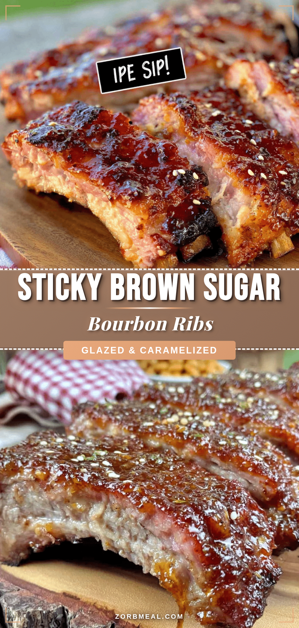 sticky brown sugar bourbon glazed ribs recipe