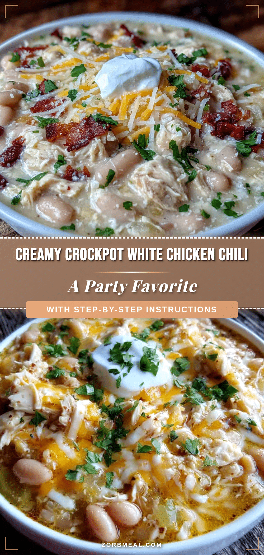 creamy crockpot white chicken chili recipe