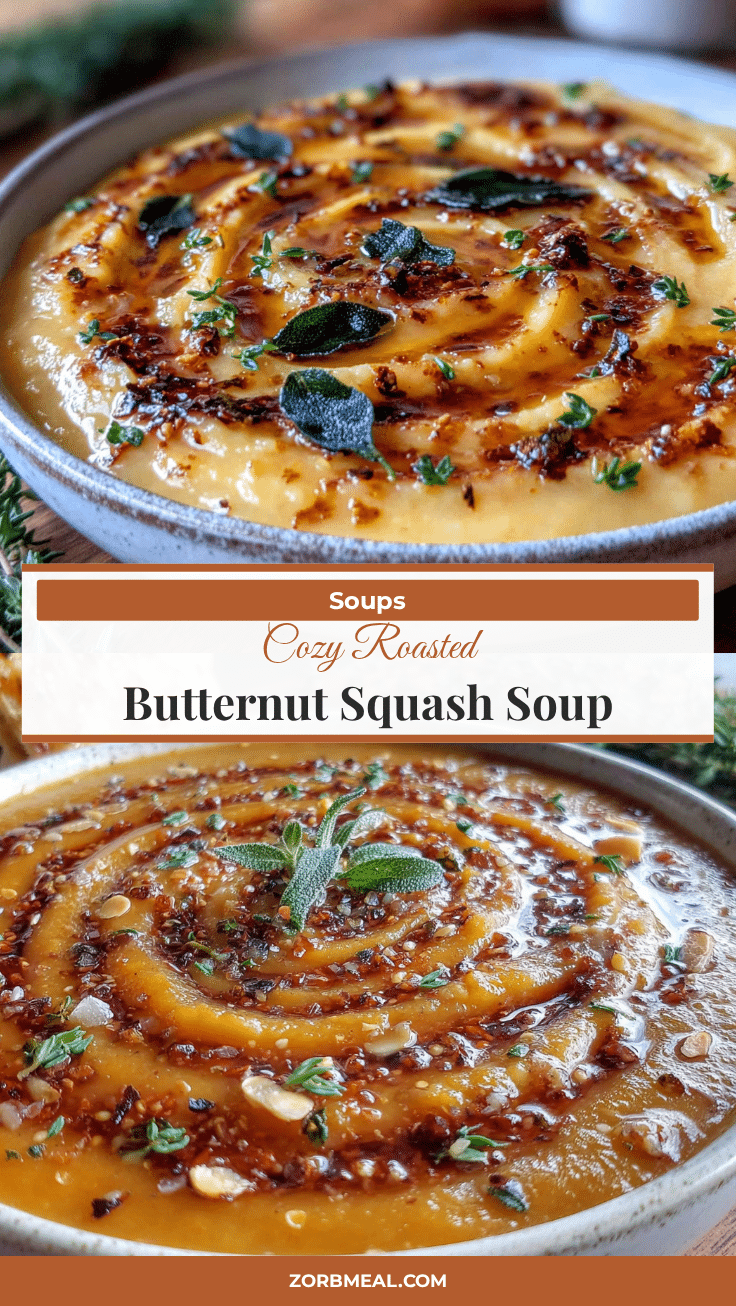 creamy roasted butternut squash soup with sage brown butter recipe