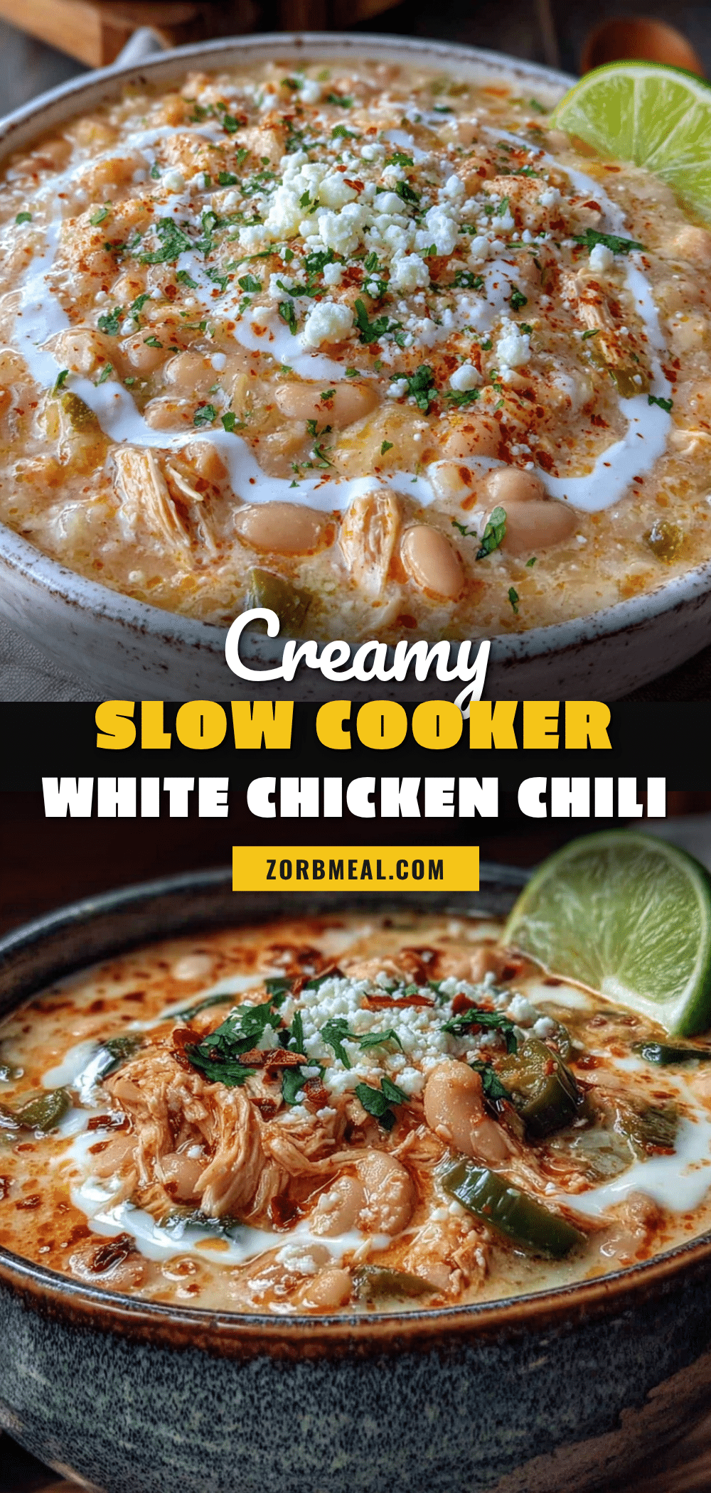 creamy slow cooker white chicken chili with poblanos recipe
