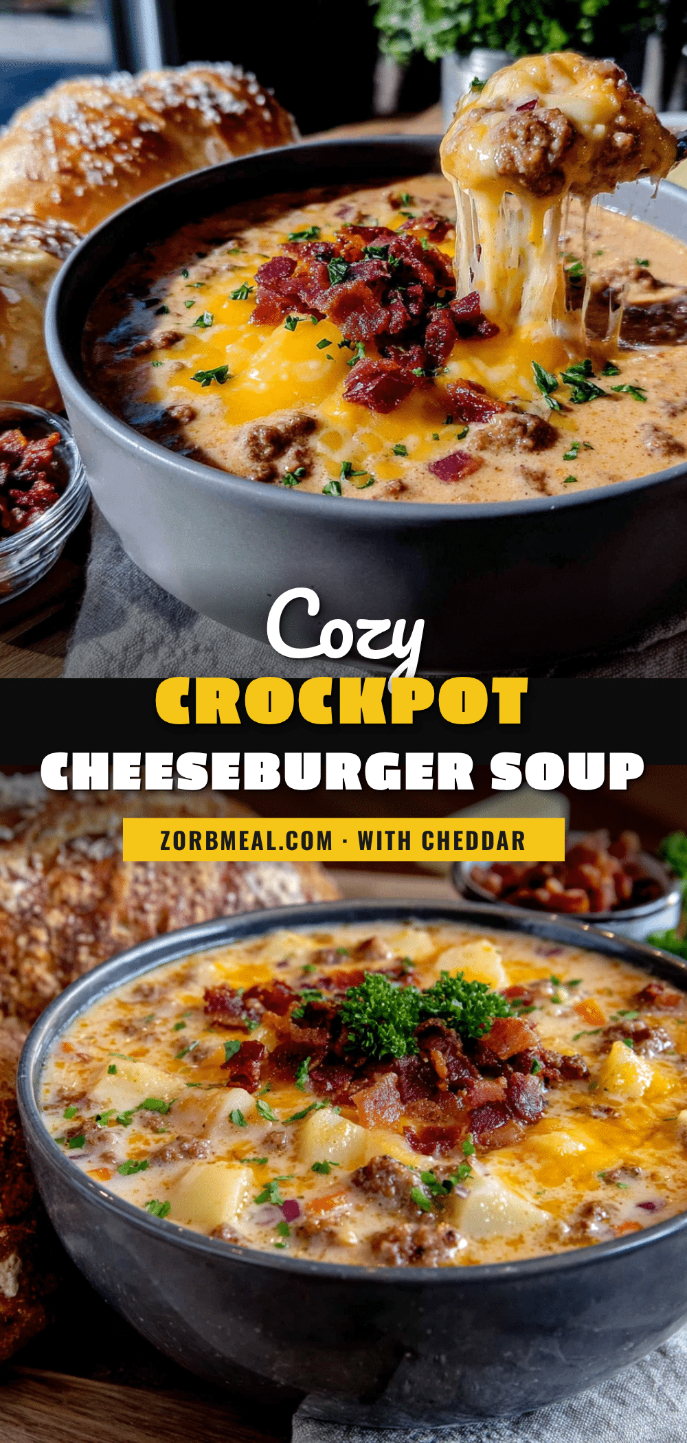 crockpot cheeseburger soup recipe
