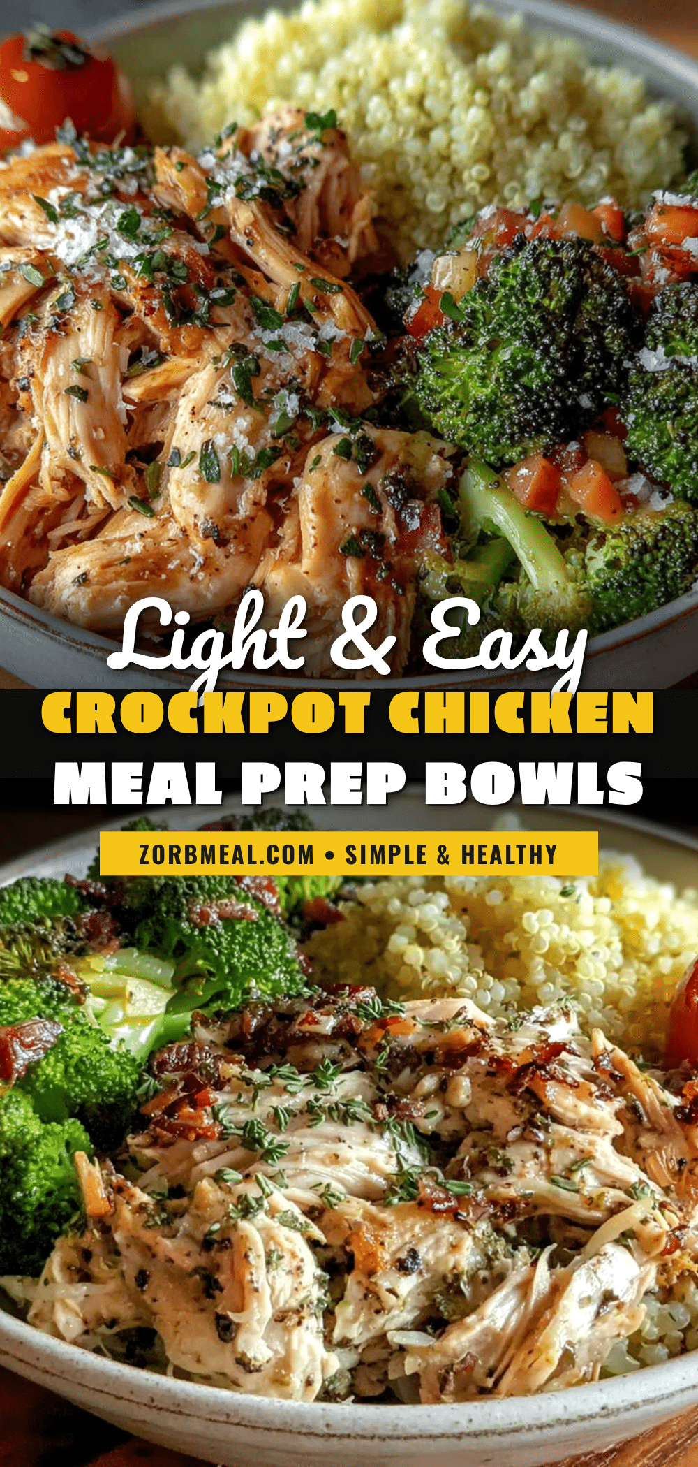 crockpot chicken meal prep bowls recipe