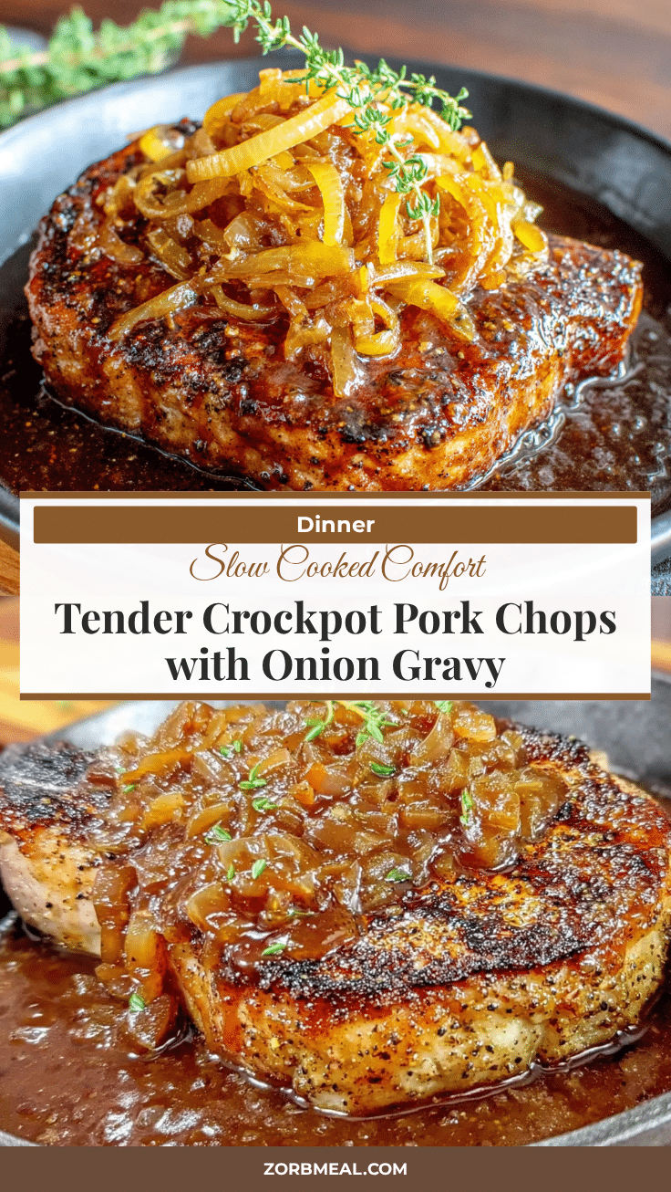 crockpot pork chops with onion gravy recipe