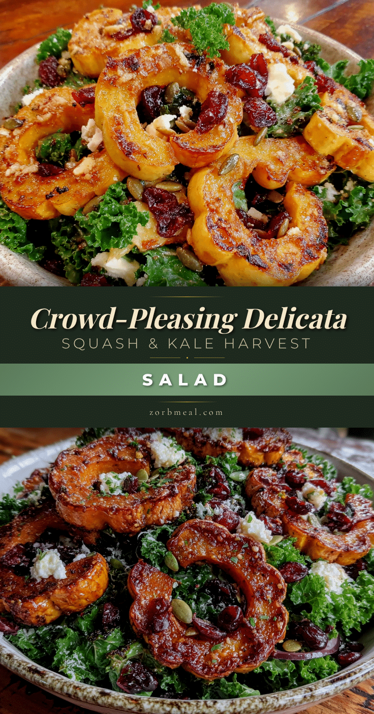 delicata squash and kale harvest salad recipe