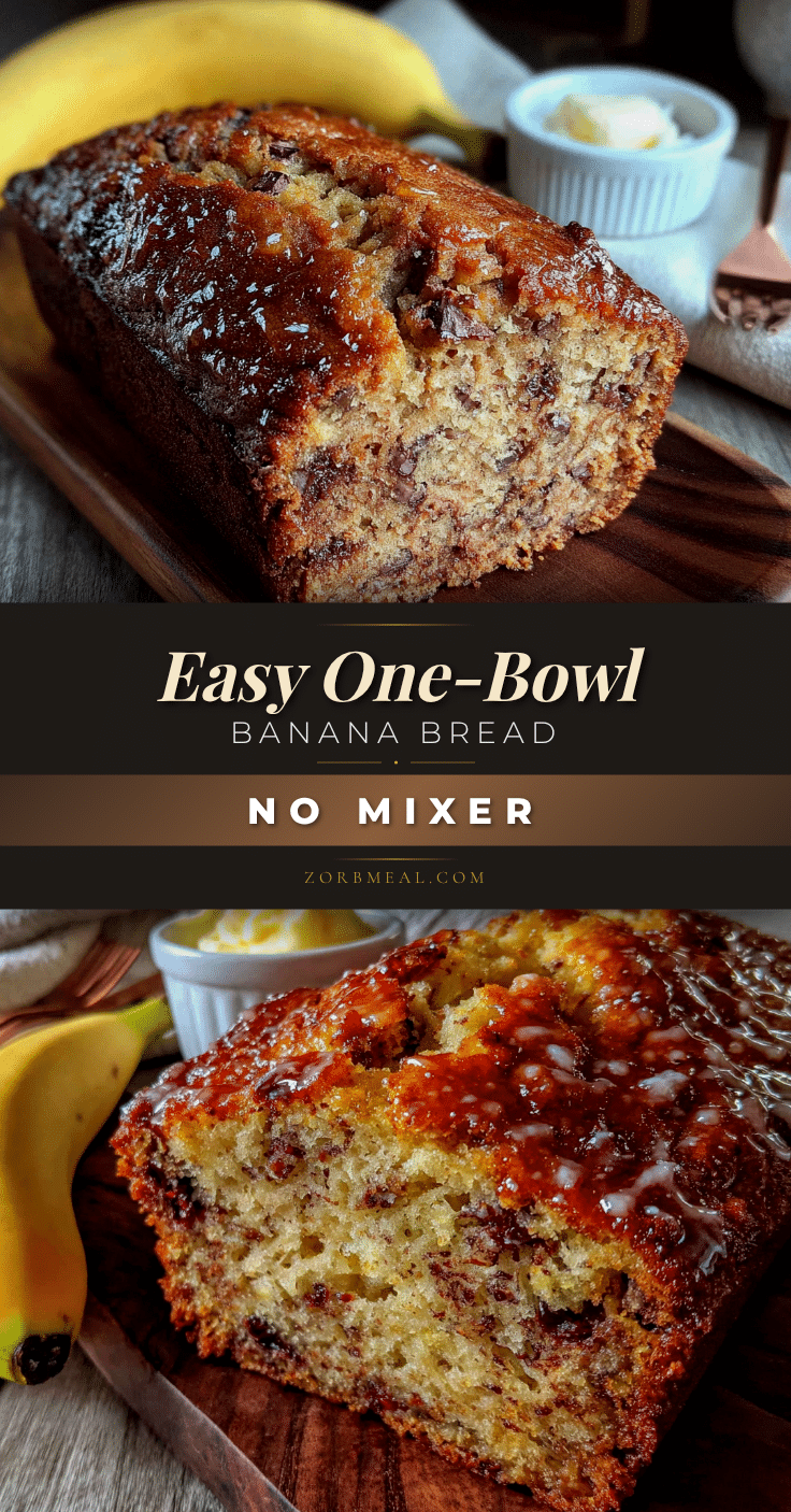 easy one-bowl banana bread recipe