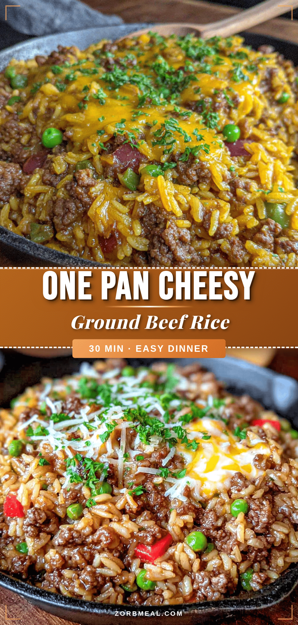 easy one pan cheesy ground beef rice recipe
