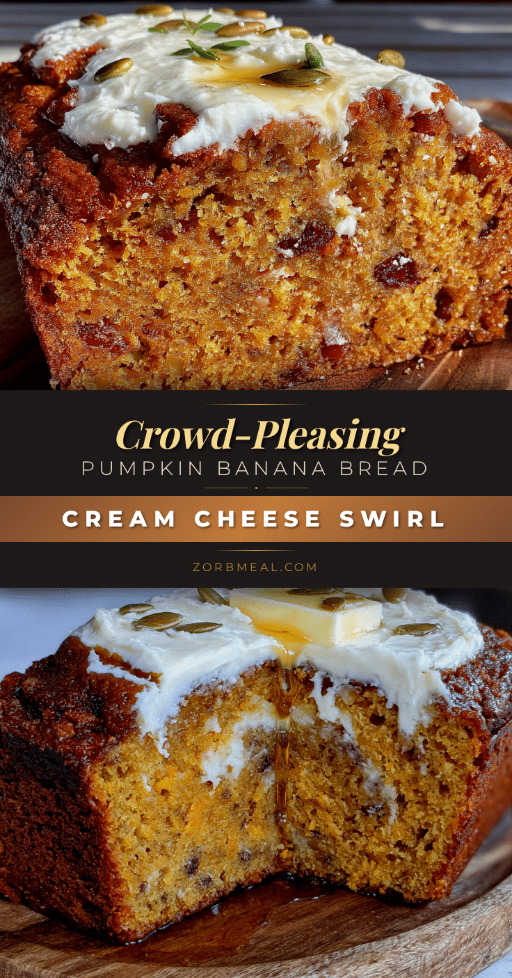 pumpkin banana bread with cream cheese swirl recipe