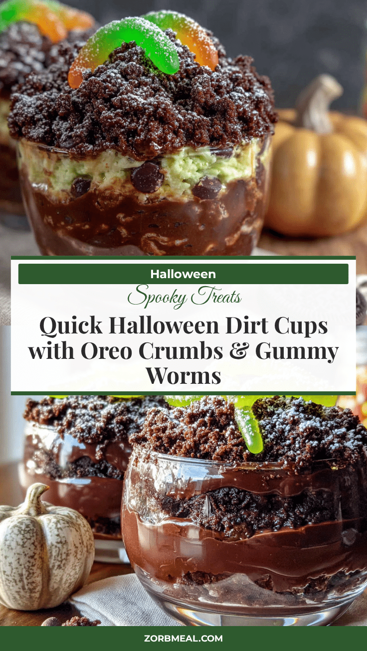 quick Halloween dirt cups recipe