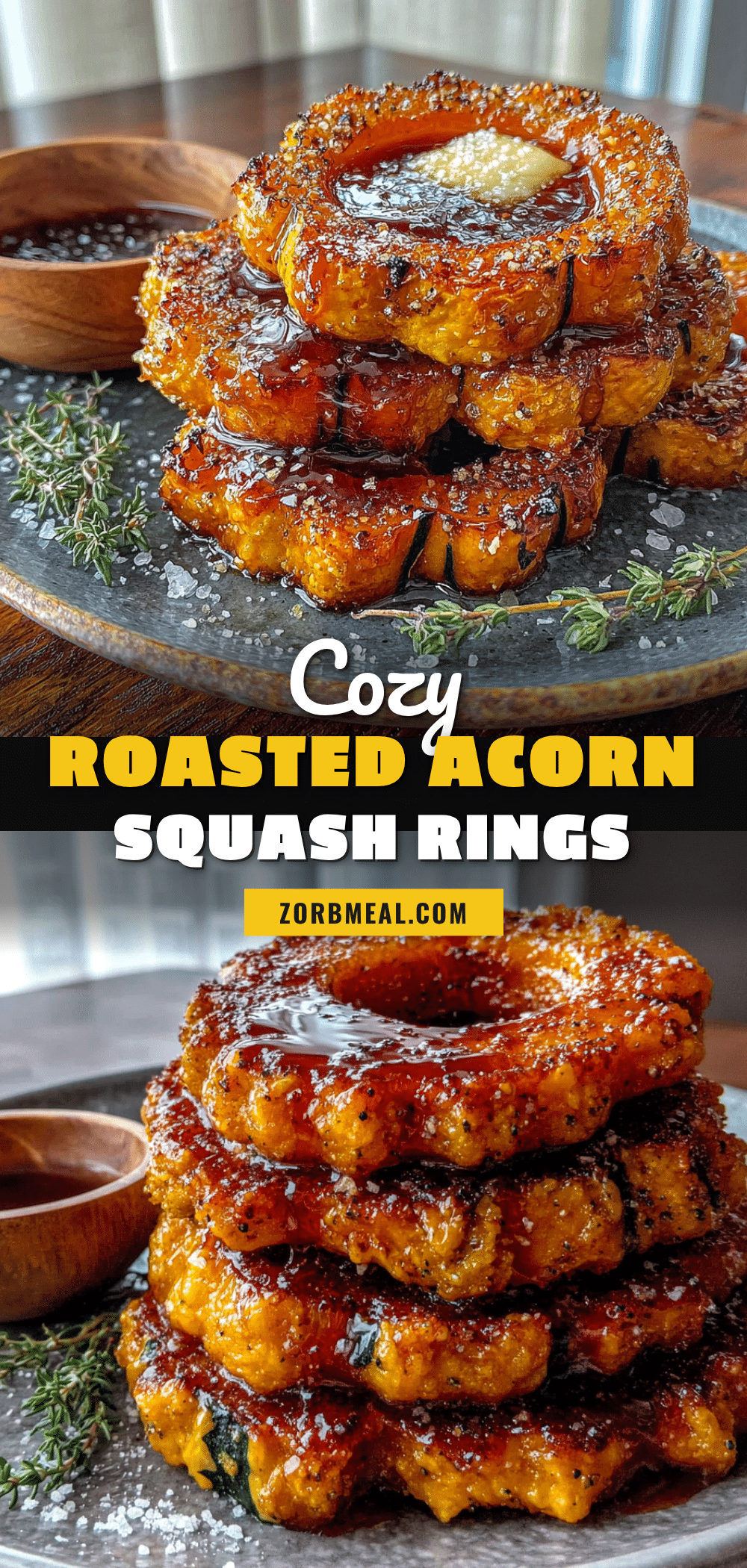 roasted acorn squash rings with maple butter recipe