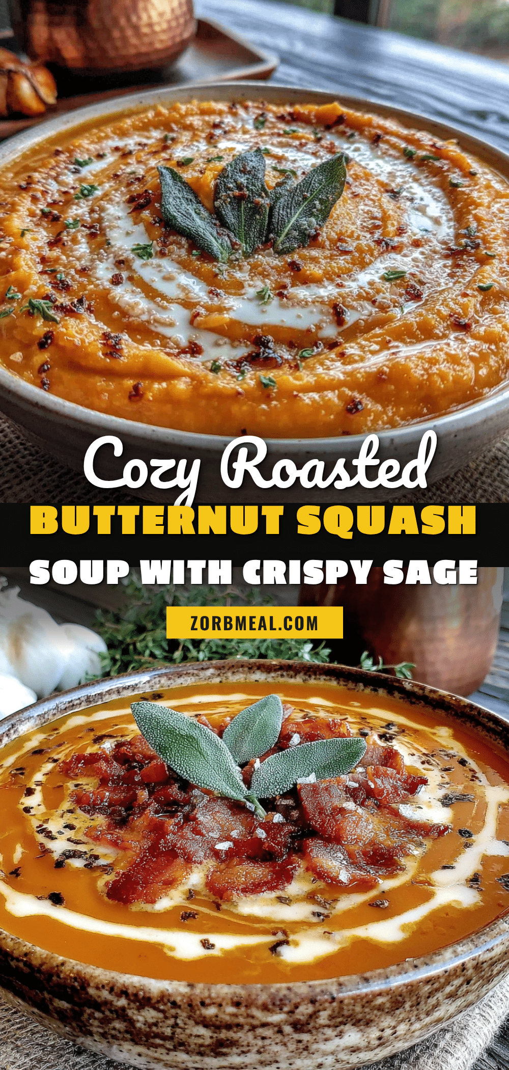 roasted butternut squash soup with crispy sage recipe