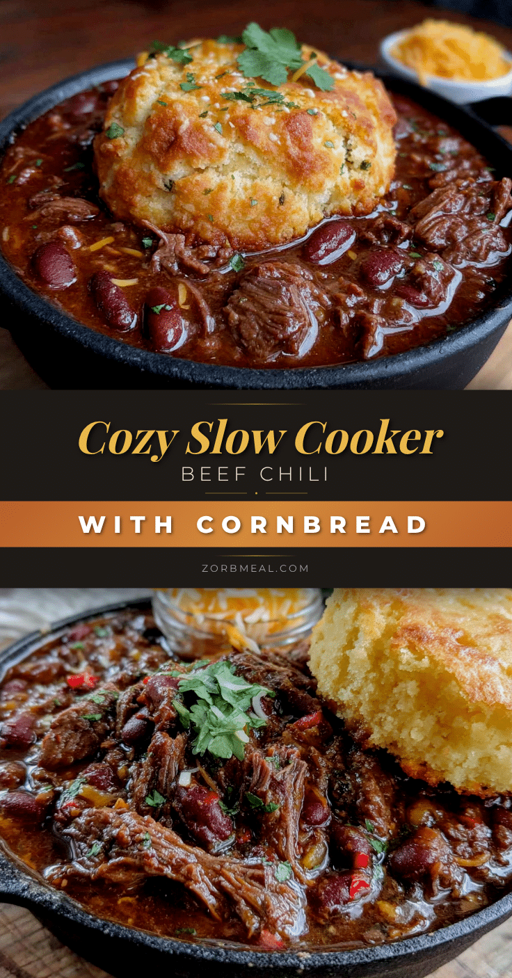 slow cooker beef chili with cornbread topping recipe