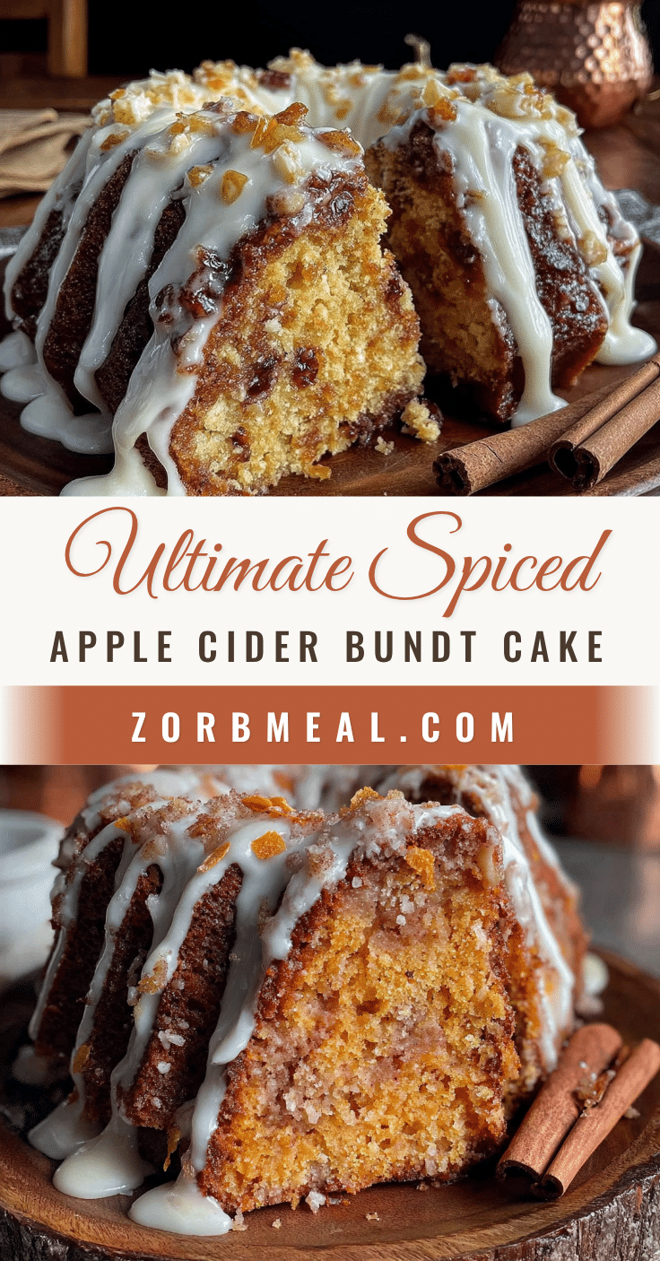 spiced apple cider bundt cake with vanilla glaze recipe