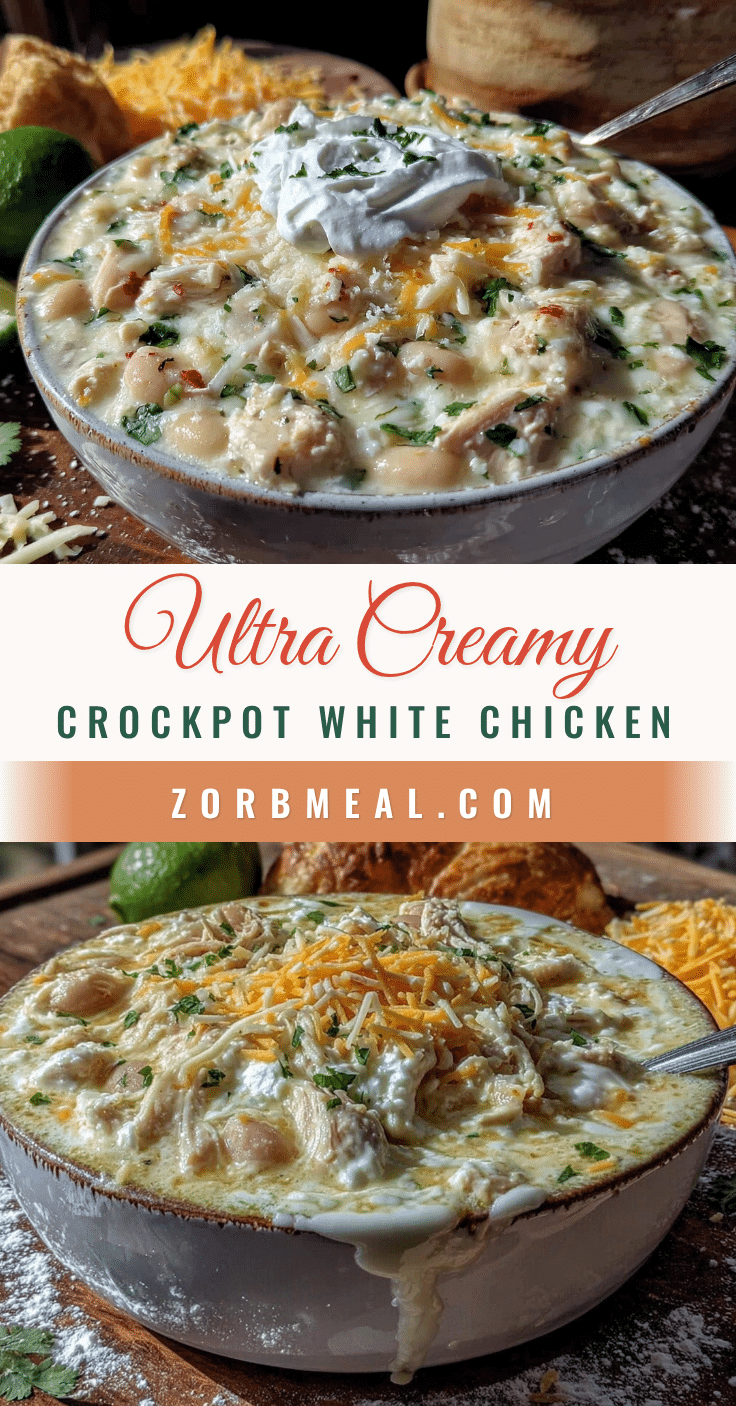 Ultra Creamy Crockpot White Chicken Chili recipe