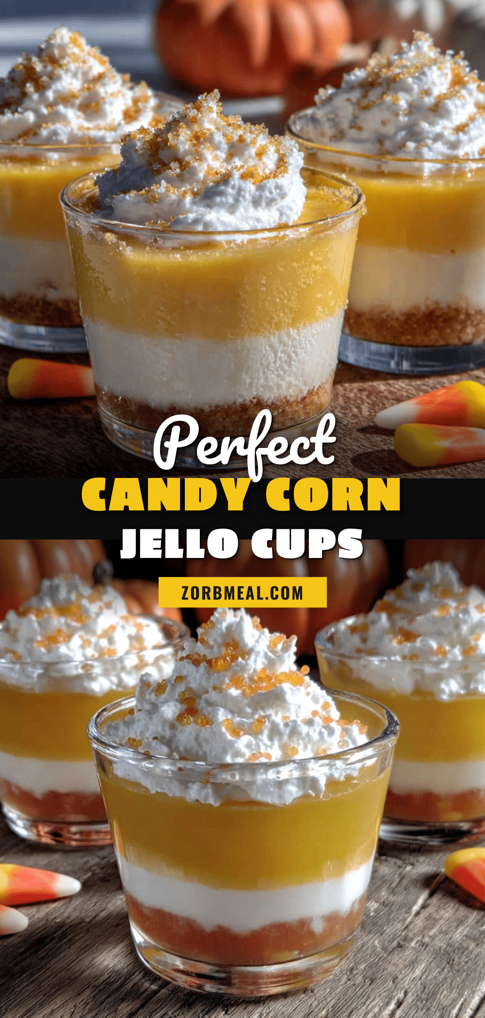 candy corn jello cups recipe