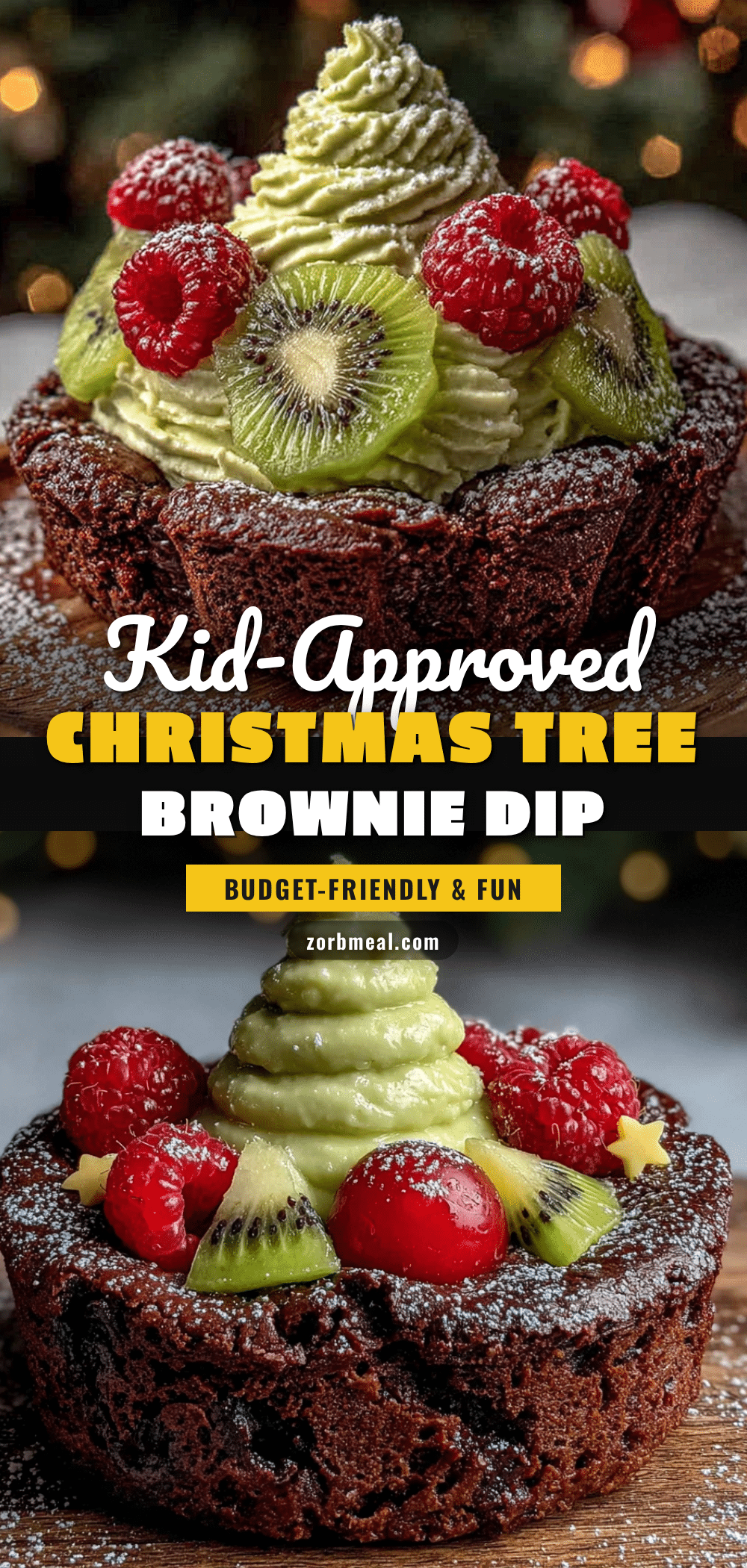 Christmas tree brownie dip recipe